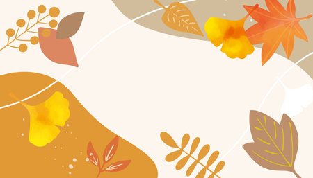 Autumn leaves, various leaves background illustrationのイラスト素材