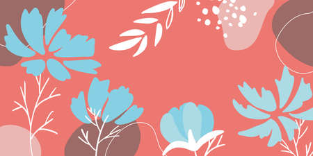 Gentle flowers Floral background illustrationのイラスト素材