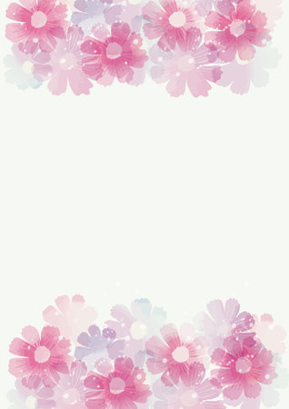 Gentle flowers Floral background illustrationのイラスト素材
