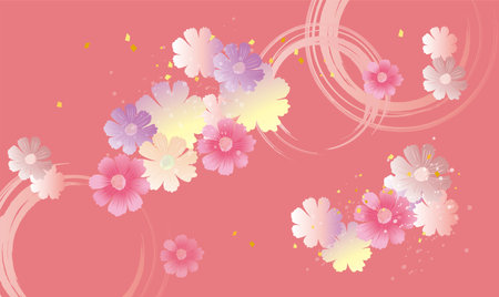 Gentle flowers Floral background illustrationのイラスト素材