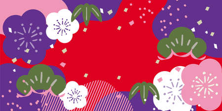 New Year's card New Year's background illustrationのイラスト素材