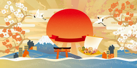 Tokyo Japan Landscape Image Illustrationのイラスト素材