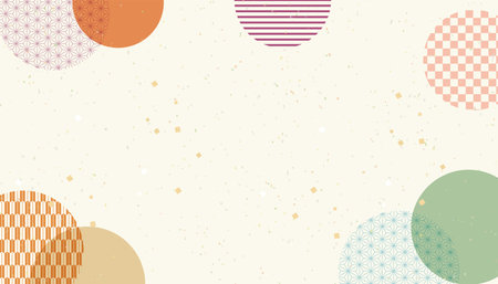 Fashionable and cute Japanese style background illustrationのイラスト素材