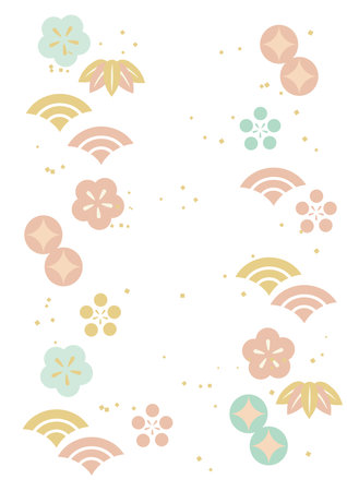 Fashionable New Year Japanese paper pattern background illustrationのイラスト素材