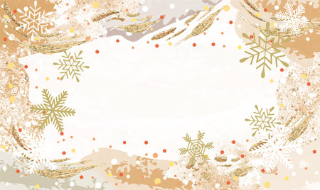 Snow winter frame illustration backgroundのイラスト素材