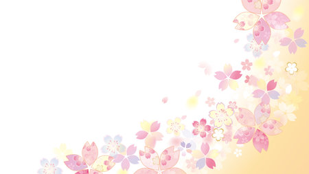 SAKURA background illustration with a gentle atmosphereのイラスト素材