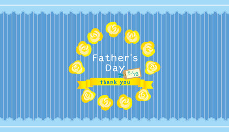Thank you Dad Yellow rose Background illustration (Father's Day in Japanese. It says Thank you Dad)のイラスト素材