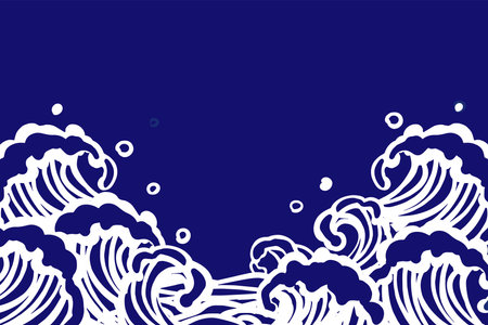 Abstract background with waves and clouds. Vector illustration for your design.のイラスト素材