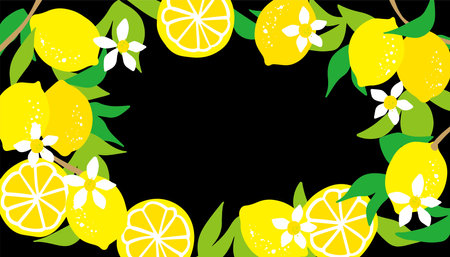 Fresh lemon Refreshing illustration backgroundのイラスト素材