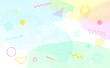 Business summer watercolor style colorful frame illustration background