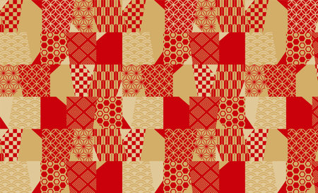Japanese style pattern background illustrationのイラスト素材
