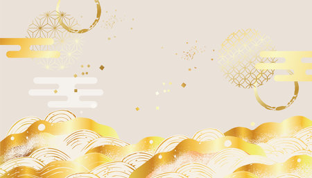 Japanese pattern background pattern illustrationのイラスト素材