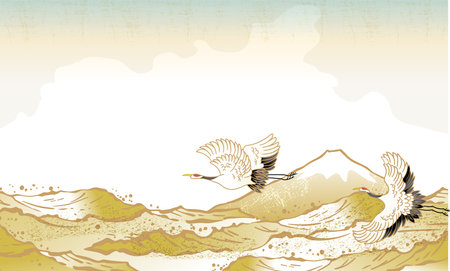 Background illustration of ocean wave imageのイラスト素材