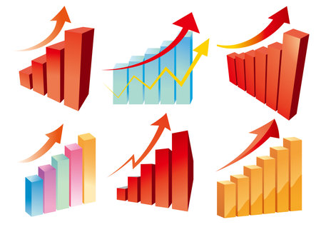 3D Bar Chart Chart Icon Illustration Setãのイラスト素材