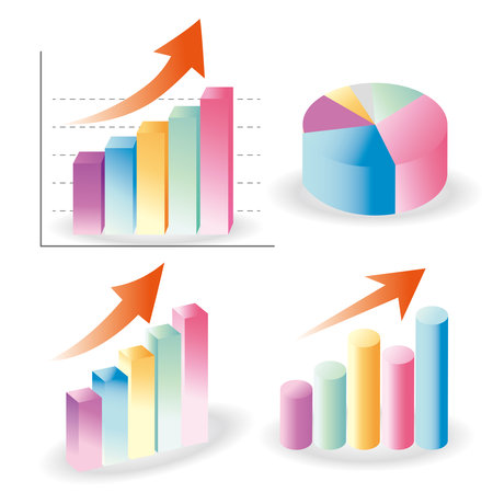 3D Bar Chart Chart Icon Illustration Setãのイラスト素材