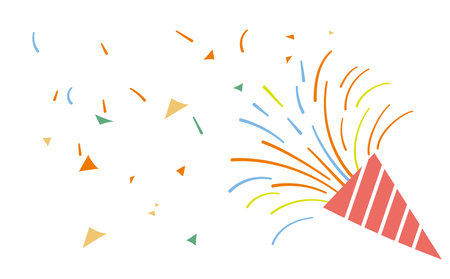 Popping crackers Fun frame Cute illustrationのイラスト素材