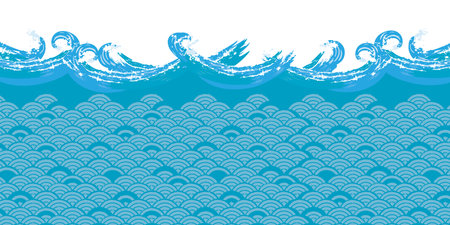 Wave Image Clip Art Brush Illustrationのイラスト素材
