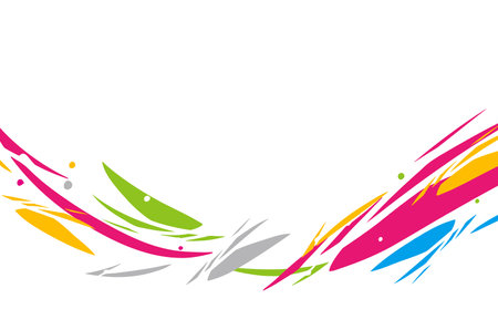 Beautiful Five-Color Curved Backgrounds Web graphicsのイラスト素材