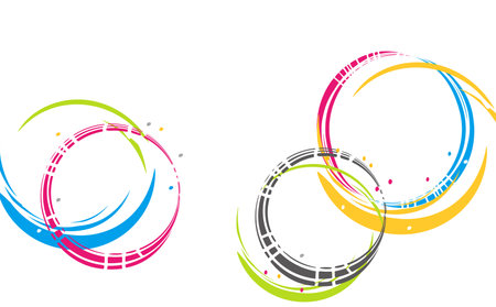 Beautiful Five-Color Curved Backgrounds Web graphicsのイラスト素材