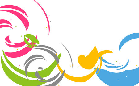 Beautiful Five-Color Curved Backgrounds Web graphicsのイラスト素材