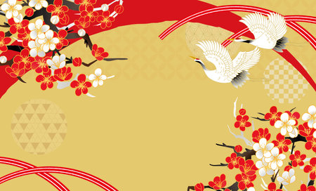 Beautiful Japanese Pattern Backgrounds for New Year's Celebrationのイラスト素材
