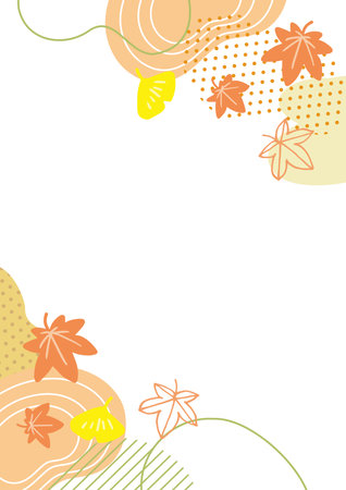Clip art set of autumn leaves and autumn moonのイラスト素材