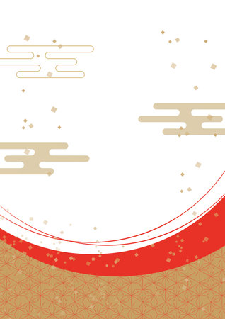 Simple and beautiful Japanese Pattern Background Clip Artsのイラスト素材
