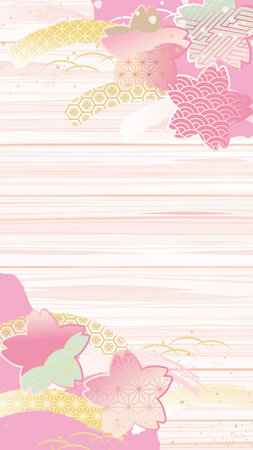 Beautiful Cherry Blossom Background Clip Artsのイラスト素材