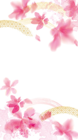 Beautiful Cherry Blossom Background Clip Artsのイラスト素材