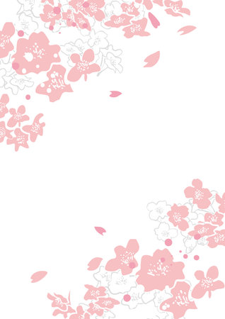 Beautiful Cherry Blossom Background Clip Artsのイラスト素材