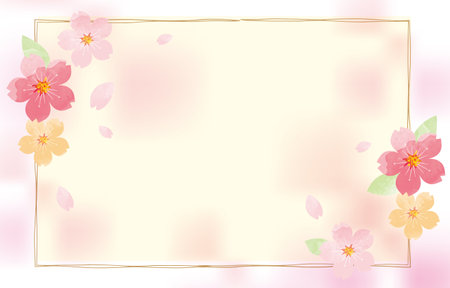 Beautiful Cherry Blossom Background Clip Artsのイラスト素材