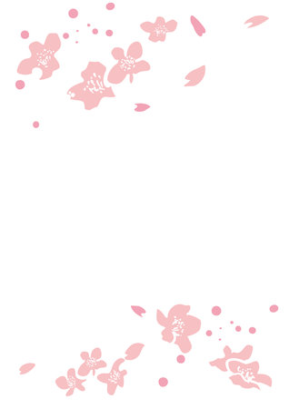 Beautiful Cherry Blossom Background Clip Artsのイラスト素材