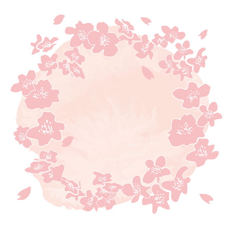 Beautiful Cherry Blossom Background Clip Artsのイラスト素材