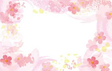 Beautiful Cherry Blossom Background Clip Artsのイラスト素材