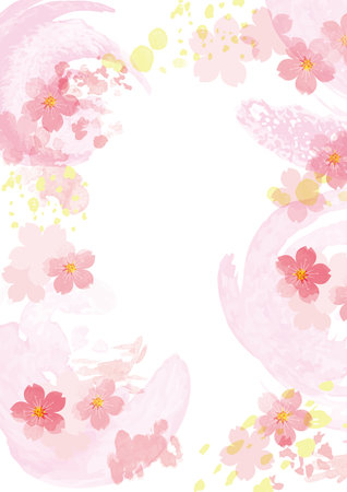 Beautiful Cherry Blossom Background Clip Artsのイラスト素材