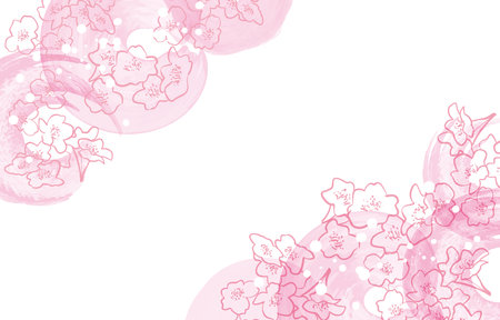 Beautiful Cherry Blossom Background Clip Artsのイラスト素材