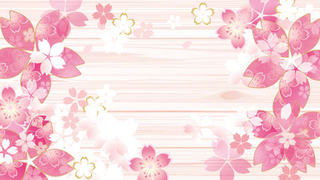 Beautiful Cherry Blossom Background Clip Artsのイラスト素材