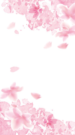 Beautiful Cherry Blossom Background Clip Artsのイラスト素材