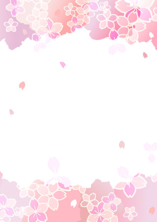 Pink beautiful cherry blossom background illustrationのイラスト素材