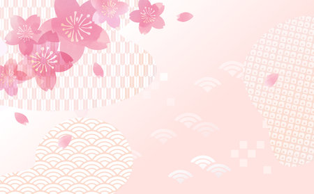 Pink beautiful cherry blossom background illustrationのイラスト素材