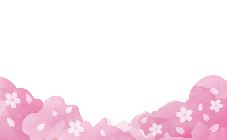 Pink beautiful cherry blossom background illustrationのイラスト素材