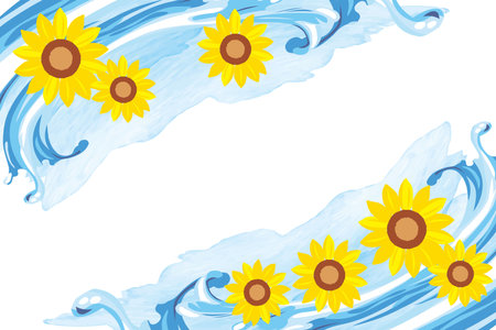 Sea Water Wave Illustration Backgroundのイラスト素材