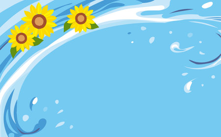 Sea Water Wave Illustration Backgroundのイラスト素材