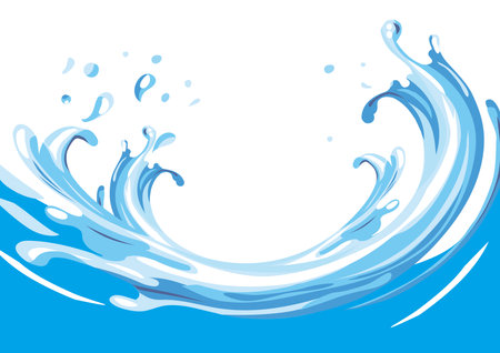 Sea Water Wave Illustration Backgroundのイラスト素材