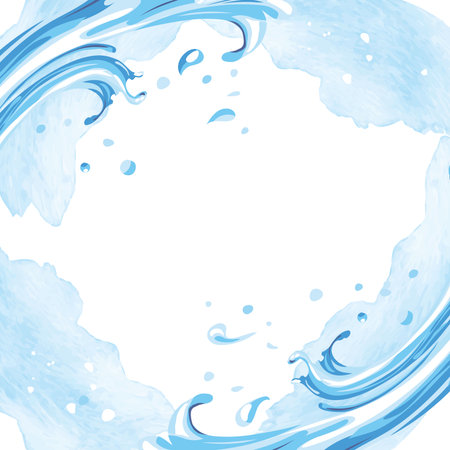 Sea Water Wave Illustration Backgroundのイラスト素材
