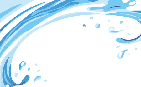 Sea Water Wave Illustration Backgroundのイラスト素材