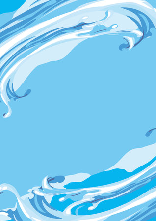 Sea Water Wave Illustration Backgroundのイラスト素材