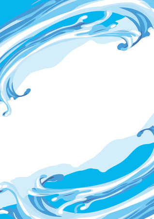 Sea Water Wave Illustration Backgroundのイラスト素材