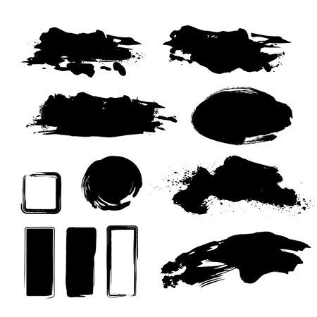 Round Brush Touch Illustration Material Setのイラスト素材