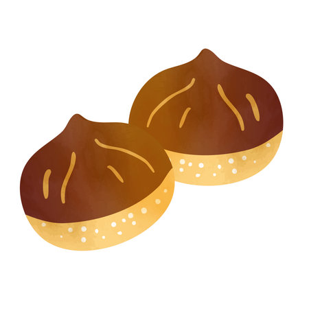 Autumn chestnut frame illustration backgroundのイラスト素材